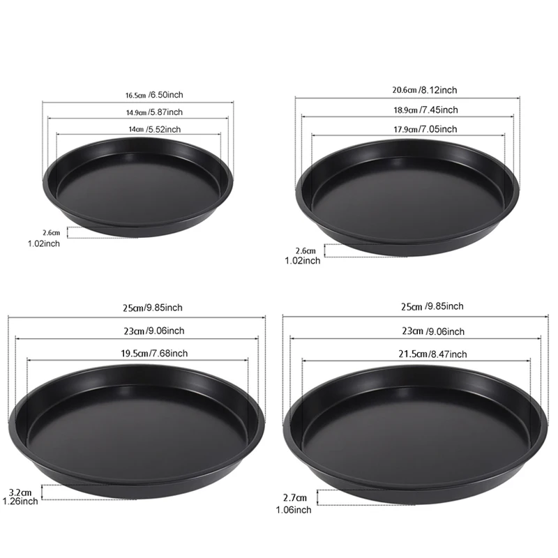 Premium Carbon Steel Pizza Baking Tray - Non-Stick Shallow Roasting Pan for Delicious Homemade Pizzas