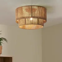 Tigmi Raffia Wall Lamp rustic linen lamp Bedroom Bedside Lights Dining Room Living Room Aisle Japanese home indoor Light 1