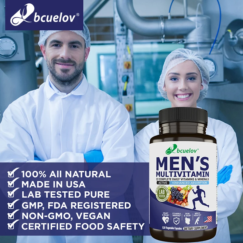 Bcuelov Men's Vitamin and Mineral Supplements - 26 Combinations To Support Overall Immune Health, Vegan images - 6