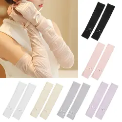 Soft Sun Protection Outdoor Sports Cycling Sunscreen Arm Cover Breathable Mittens Women Arm Sleeves Fingerless Glove