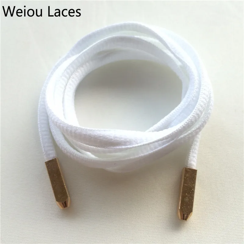 (30pairs/Lot) Weiou Fashion Oval Shoelaces With Matt Gold Screw On Metal Aglets Shoestring Athletic Shoelace Patterns Latchet