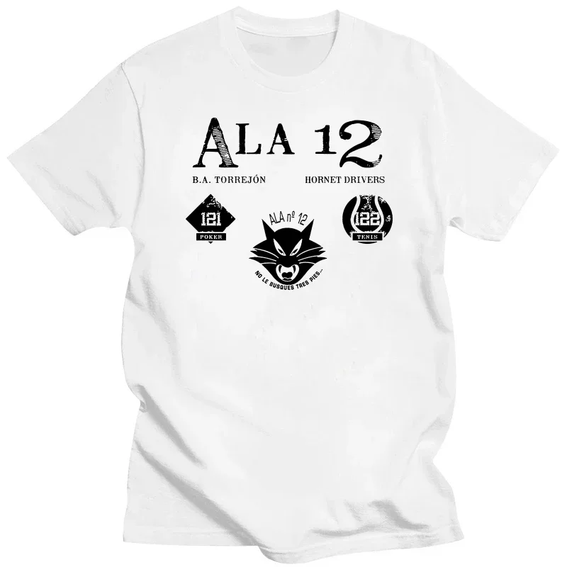 

Spanish Air Force 121-122 Squadrons 12th Wing Emblem T Shirt New 100% Cotton Short Sleeve O-Neck T-shirt Casual Mens Top