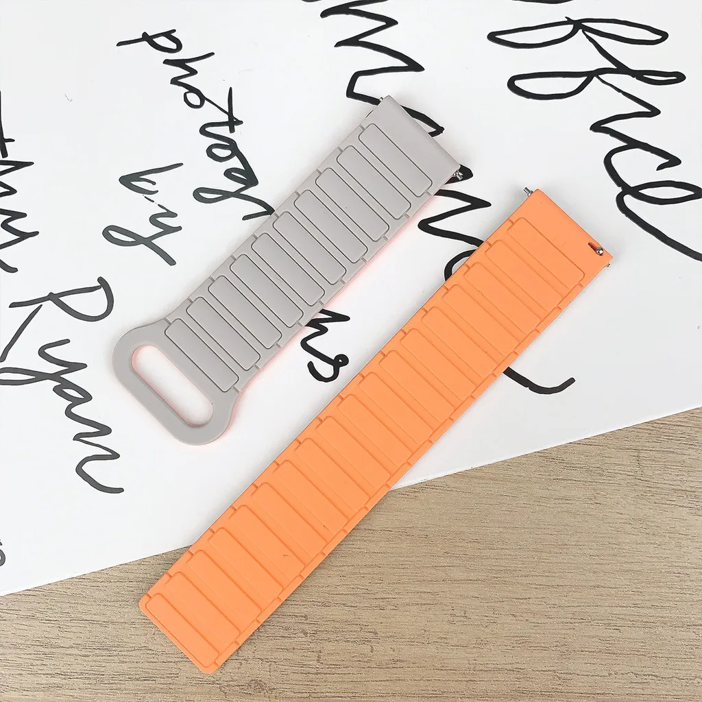 Magnetic Silicone Loop Strap Wristband, 22mm