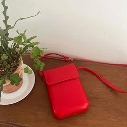 Mini PU Leather Crossbody Bag - Stylish Women's Shoulder Purse and Handbag (Red)