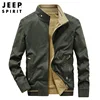 JEEP SPIRIT Men Fashion Urban Double Sided Jacket Autumn New Mens Casual Cotton Solid Coat Stand Collar Business Slim Fit Jacket 4