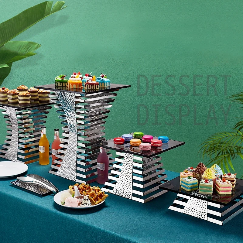Stainless steel display stand Cafeteria display Tea break dessert Wedding banquet and cocktail party decorations molds