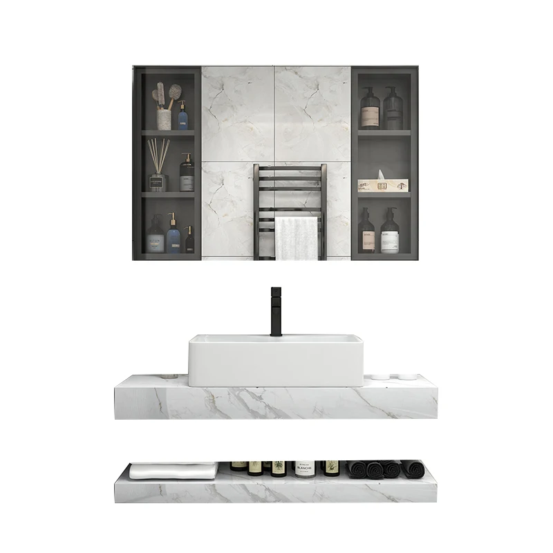 

Extremely narrow upper basin, rock plate storage rack, bathroom cabinet combination, washbasin, washbasin, mirror cabinet