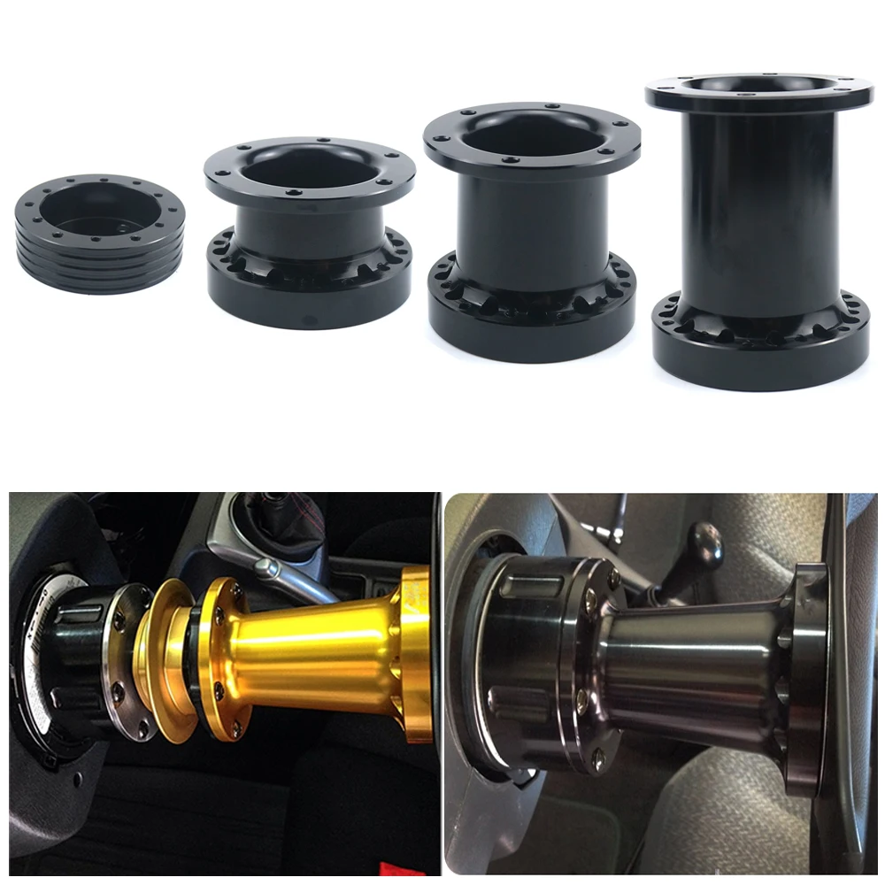 

universal steering wheel hub spacer25mm51mm76mm101mm mozzo volante Kit Boss distanziale adattatore nero