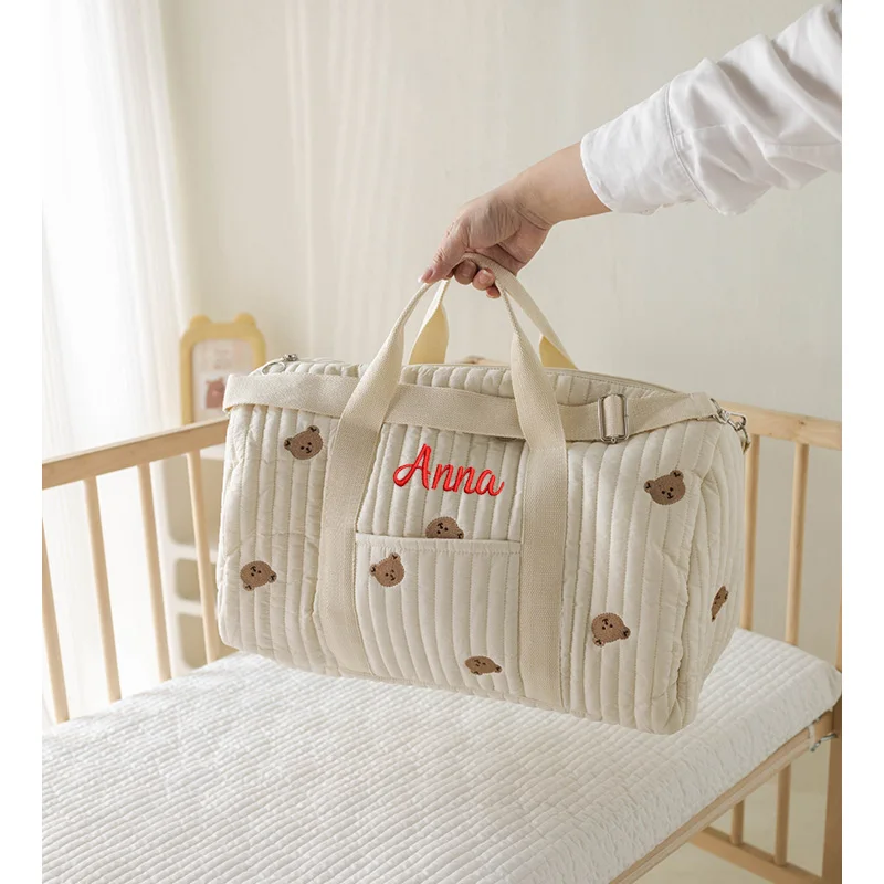 New Embroidered Travel Bag Personalized Customization Large Capacity Luggage Bag Lightweight Storage Handheld Crossbody Bag