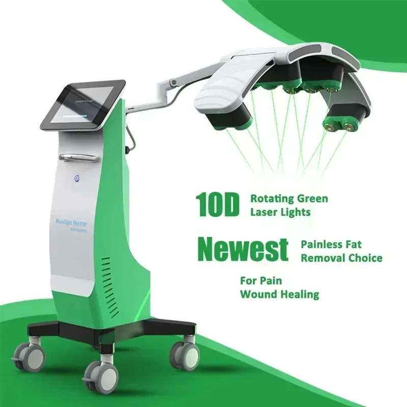 10D Maxlipo 마스터 치료 통증 상처 치유 532nm Lipolaser 모양 슬리밍 기계 지방 분해 지방 제거 체중 감량 화상 지방