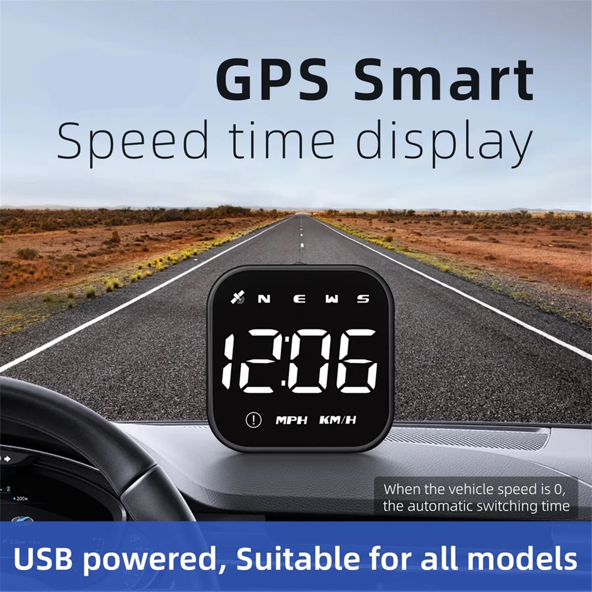 T27C G4 Head-Up Display LED Auto Speedometer Smart Digital Alarm Reminder GPS for HUD Car Accessories