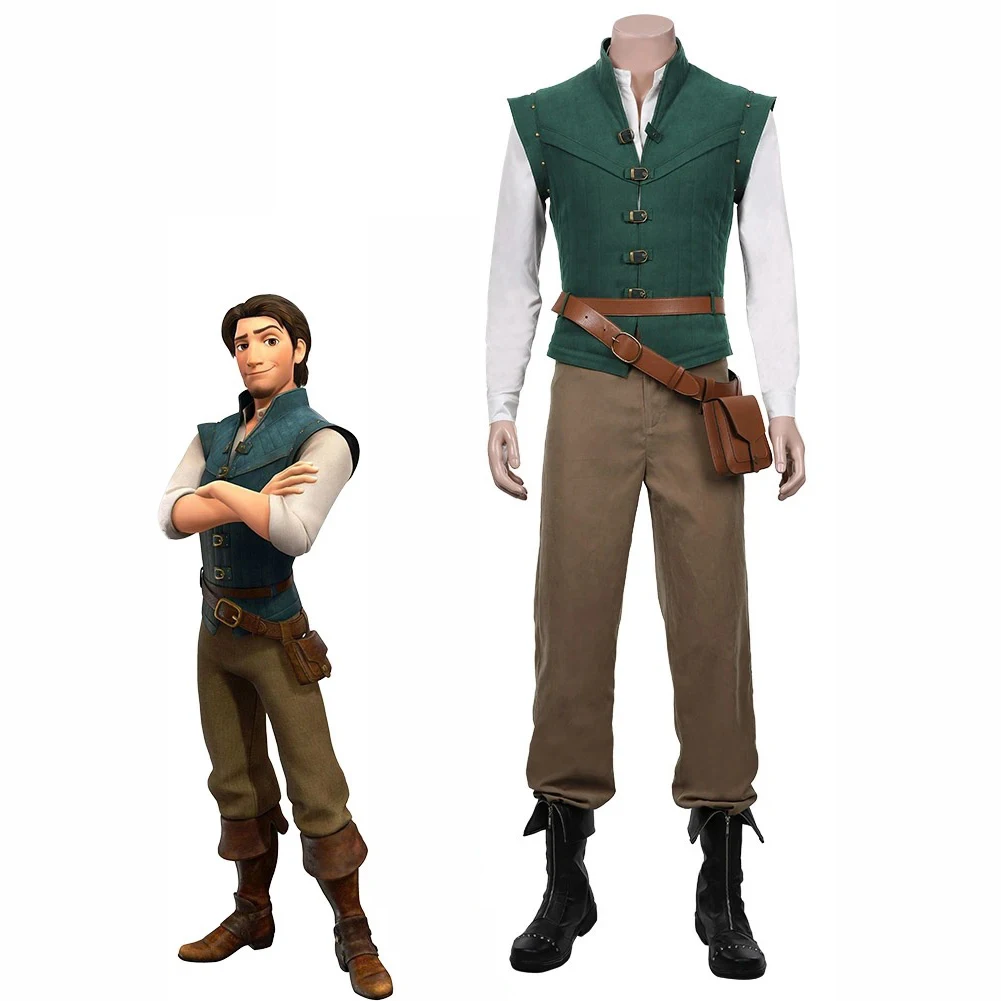 

Flynn Rider Cosplay Costumes Medieval Style Uniform Tangled Role Play Outfit Halloween Carnival Party Suit For Men