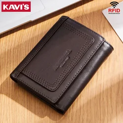 Women's Genuine Leather RFID Wallet - Slim Clutch with Zippered Coin Pocket & Multi - Card Slots (Coffee)