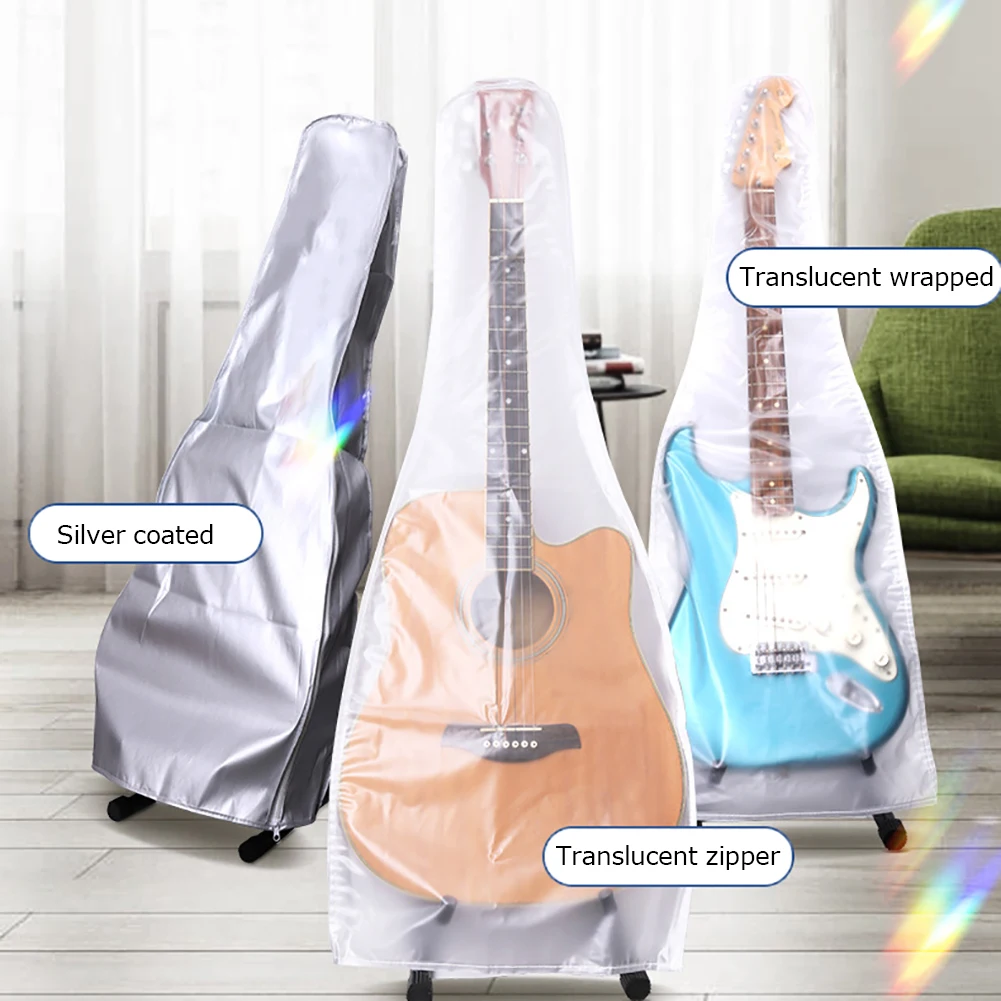 Dustproof Waterproof Frosted Guitar Cover Portable Transparent Sunscreen Guitar Bag Folk Electric Guitar Instrument Accessories