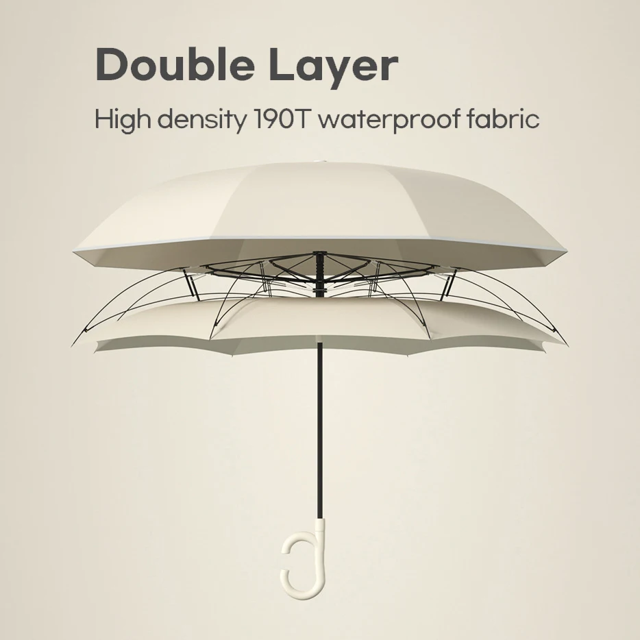 Automatic Reverse Umbrella for Men Women Luxury Beach Parasol Umbrella Golf Double Layer Reversible Windproof Umbrella Strong images - 6