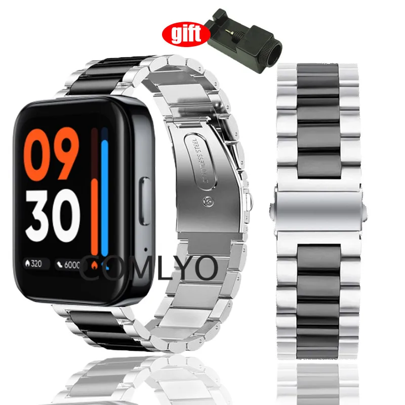 

Metal Band for Realme Watch 3 PRO Strap Stainless Steel SmartWatch Bracelet Belt