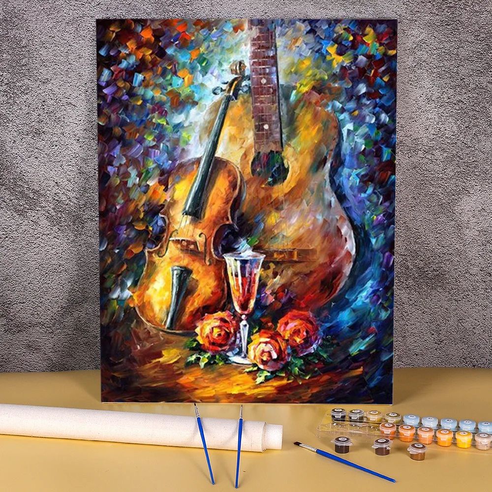 数字,油絵,40*50,壁画装飾,大人の手工芸品用のキャンバス絵画 - AliExpress