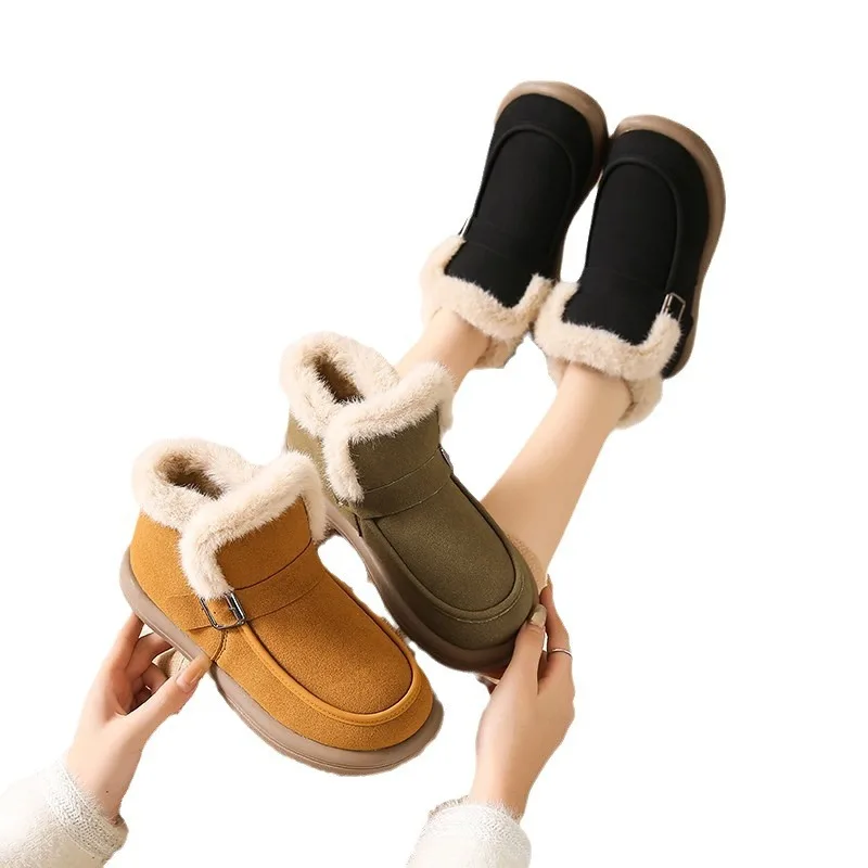 

Thick Soled Snow Boots for Women 2023 Winter Plush Warm Cotton Shoes Thickened Short Boot Casual Non-slip Cotton Shoes for Women