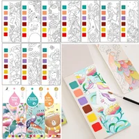 20 Sheets Portable Children Watercolor Painting Book Paint With Water Kids Gouache Graffiti Picture Coloring Drawing Toys Gifts 1