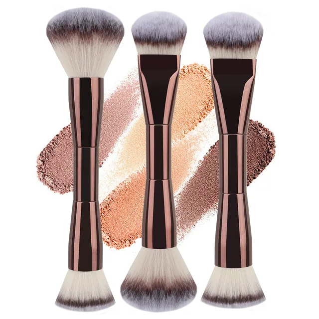 1pc Double-headed Makeup Brush With Soft Bristles Foundation Brush Blush Brush BB Cream Makeup Brush Portable Makeup Tool