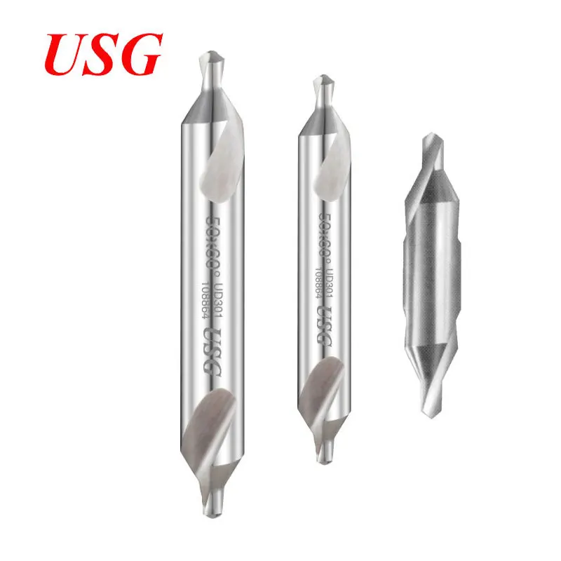 

USG HSS Co M35 60 Degree Chamfer A Form Center Drills Guide Self Centering For Drilling Hole Dril Bits for lathe 3mm 4mm