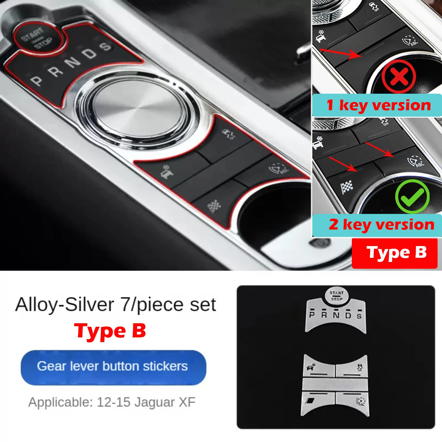 Briny River Car Console Button Stickers Compatible With Jaguar XF 2012-2015
