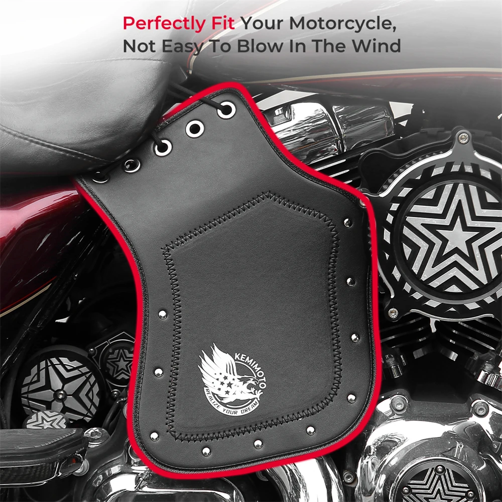 Leather Side Saddle Heat Shield Deflector Universal Fit For Harley