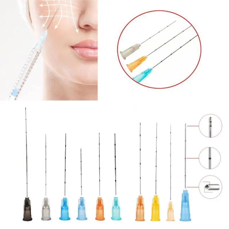50PCS Micro Tip Blunt Cannula Filler 18G 20G 21G 22G 25G 27G 30G 25/38/50/70mm Disposable Sterile Syringe Needle