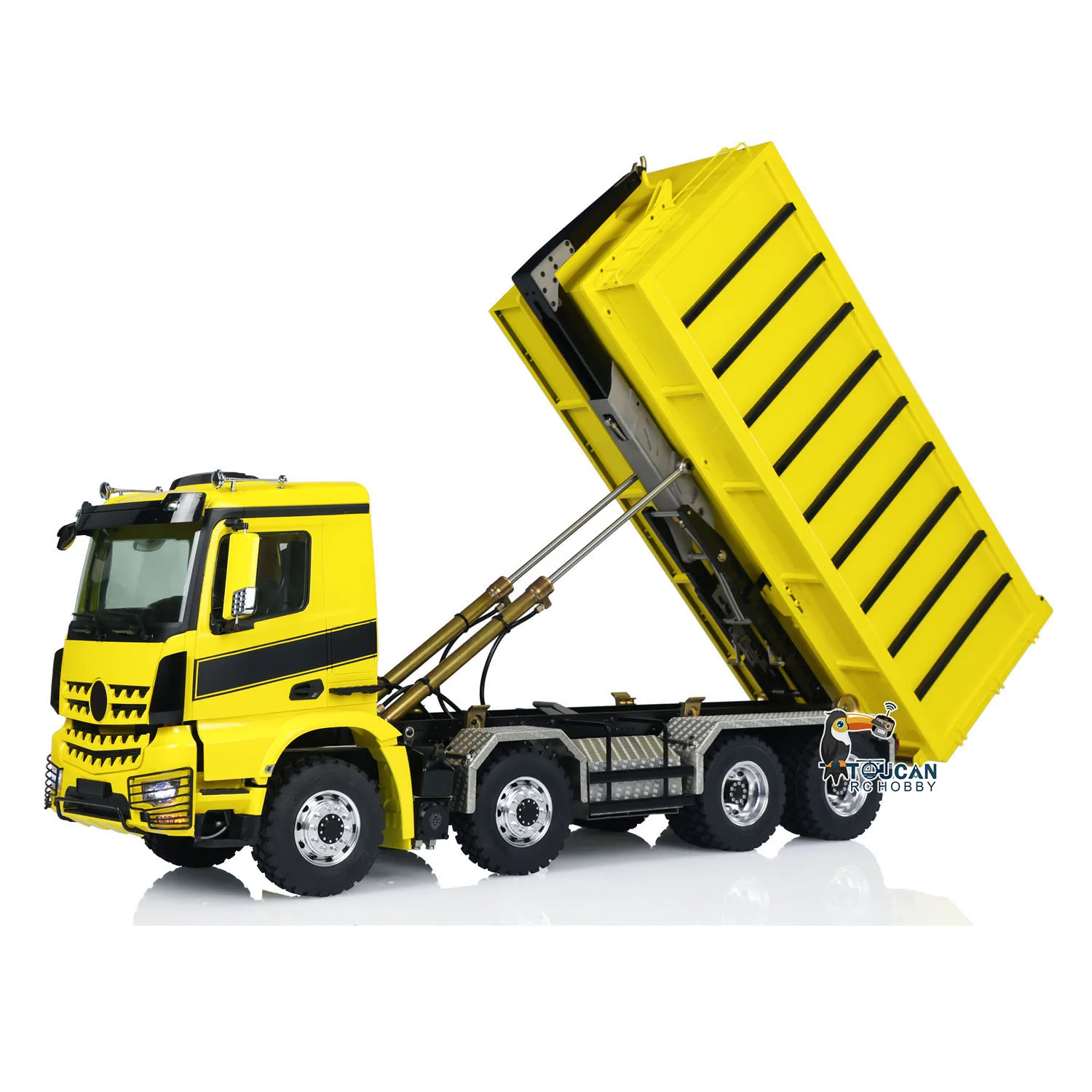 8x8 LESU 3363 1/14 Hydraulic RC Dumper Truck Metal Roll On/Off Tipper Waste Bin Car RTR I6S Light Sound System RC Toys Model 3