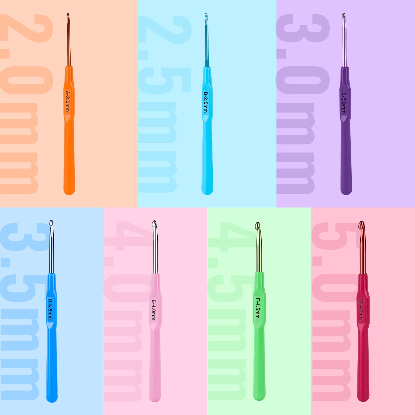 Sewing Needles Crochet Needles Sewing Knitting Tools 1 7pcs Aluminum Knitting Needles Metal Crochet Set Home DIY Craft Yarn Stitch Sweater Weaving 2 5mm Sewing Needle Tools