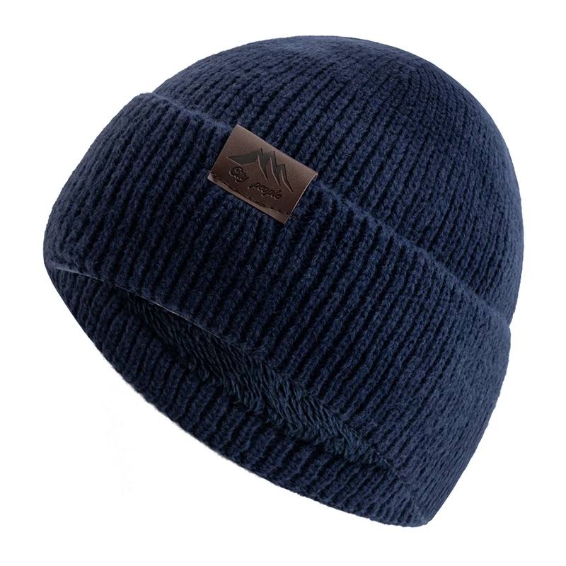 Heißer Verkauf STADT Leder Label Winter Hut Plüsch Pelz Futter Warm Halten Kappe Stilvolle Weiche Beanie Hut Für Männer Frauen Im Freien Gestrickte Hut – Detail 10