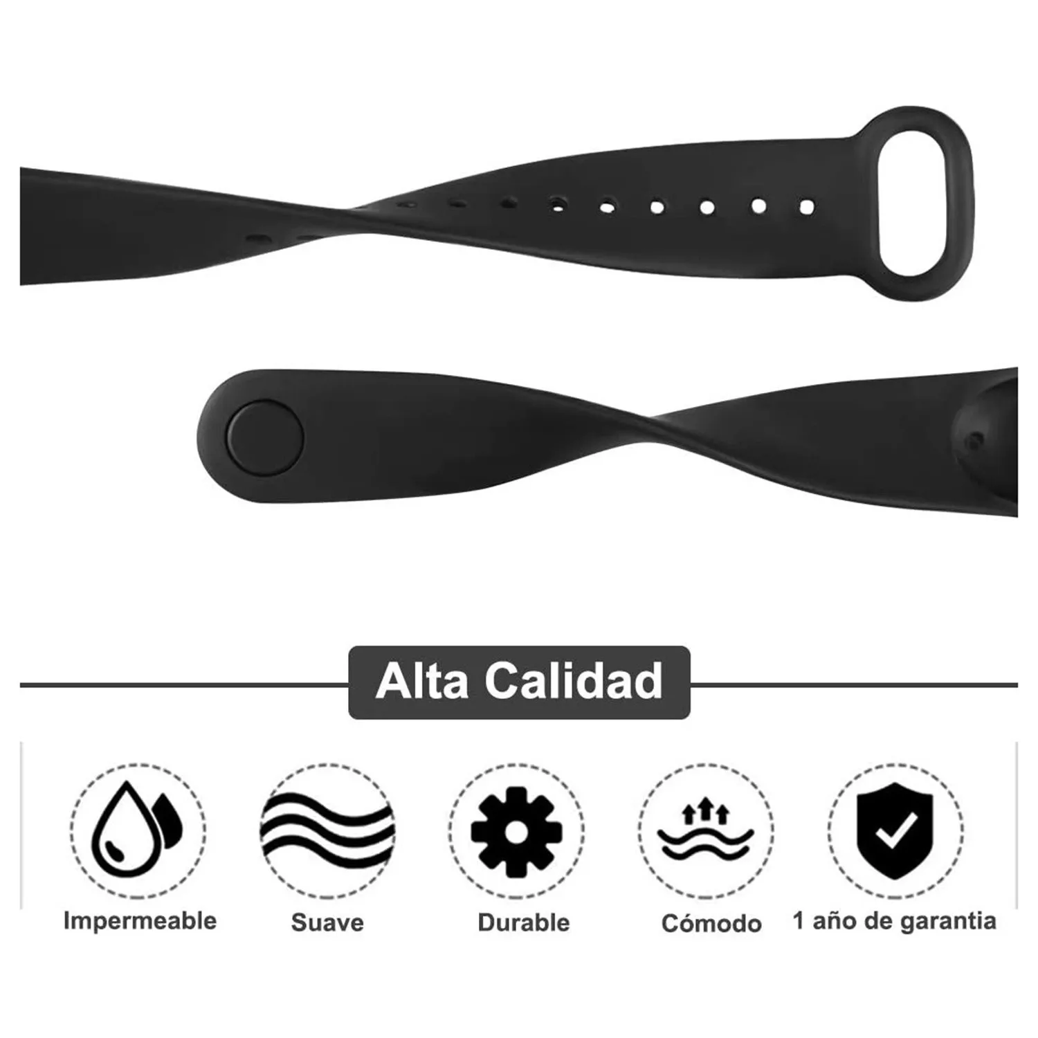 Flexible Silicone Strap for Fitness Tracker Wristband Accessory