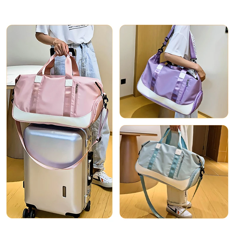 Weekend Women's Travel Bag Large Waterproof Sports Gym Luggage Bag Duffle Voyage Handbag Oxford Cloth Ladies Crossbody