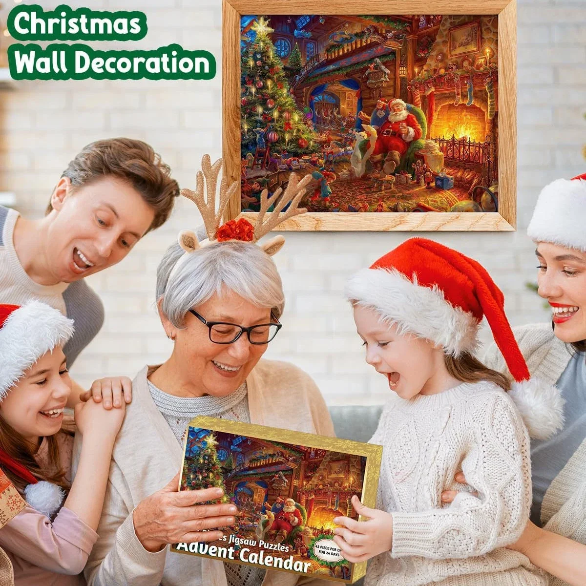 Calendario Avvento Puzzle per Adulti e Bambini, 24 Scatole da 1008 Pezzi di Puzzle per il Conto alla Rovescia di Natale, Calendario Dell'Avvento Decorazione Natalizia All'Interno
