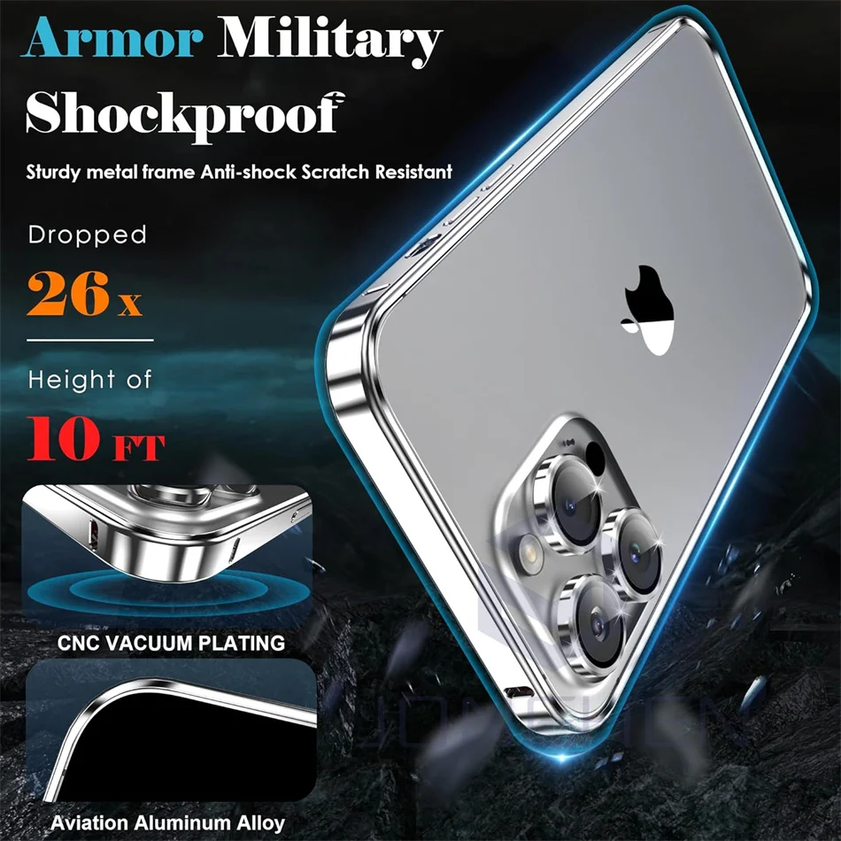 Luxurious Thin Aluminum Metal Frame Protective Back - Light Alloy Bumper Case