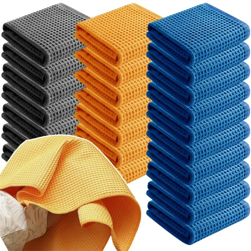 Ultra-Absorbent Microfiber Waffle Weave Cleaning Towel for Home and Auto Detailing