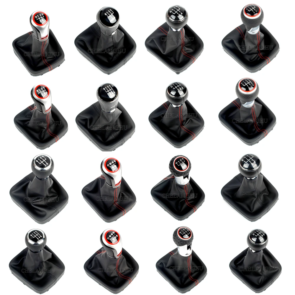 Pomello Del Cambio Con Leva Del Cambio A 5/6 Marce Con Stivale In Pelle Per Vw Golf 5 A5 Mk 2004 2005 Golf 5 Plus 2004 2005 2006 2007 2008