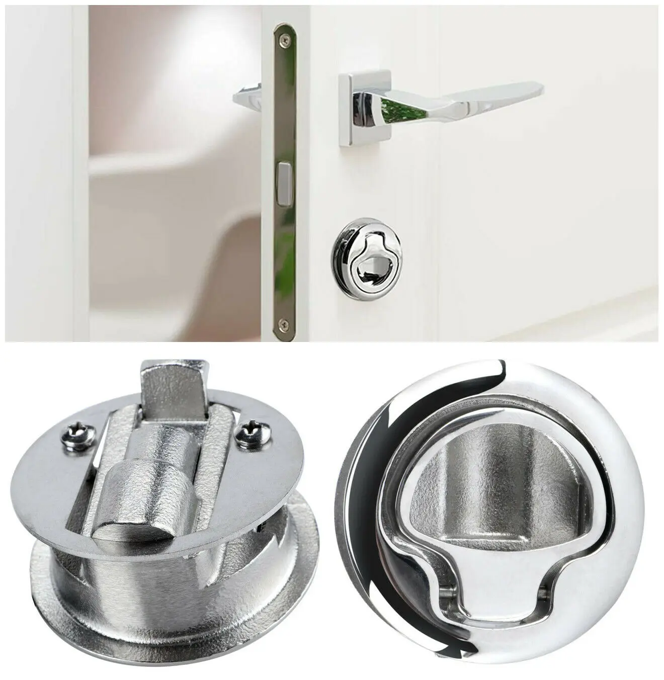 Boat Parts Accessories A Pair Boat  2\'\' Floor Latches Turning Lock Lift Handle Marine Stainless Steel