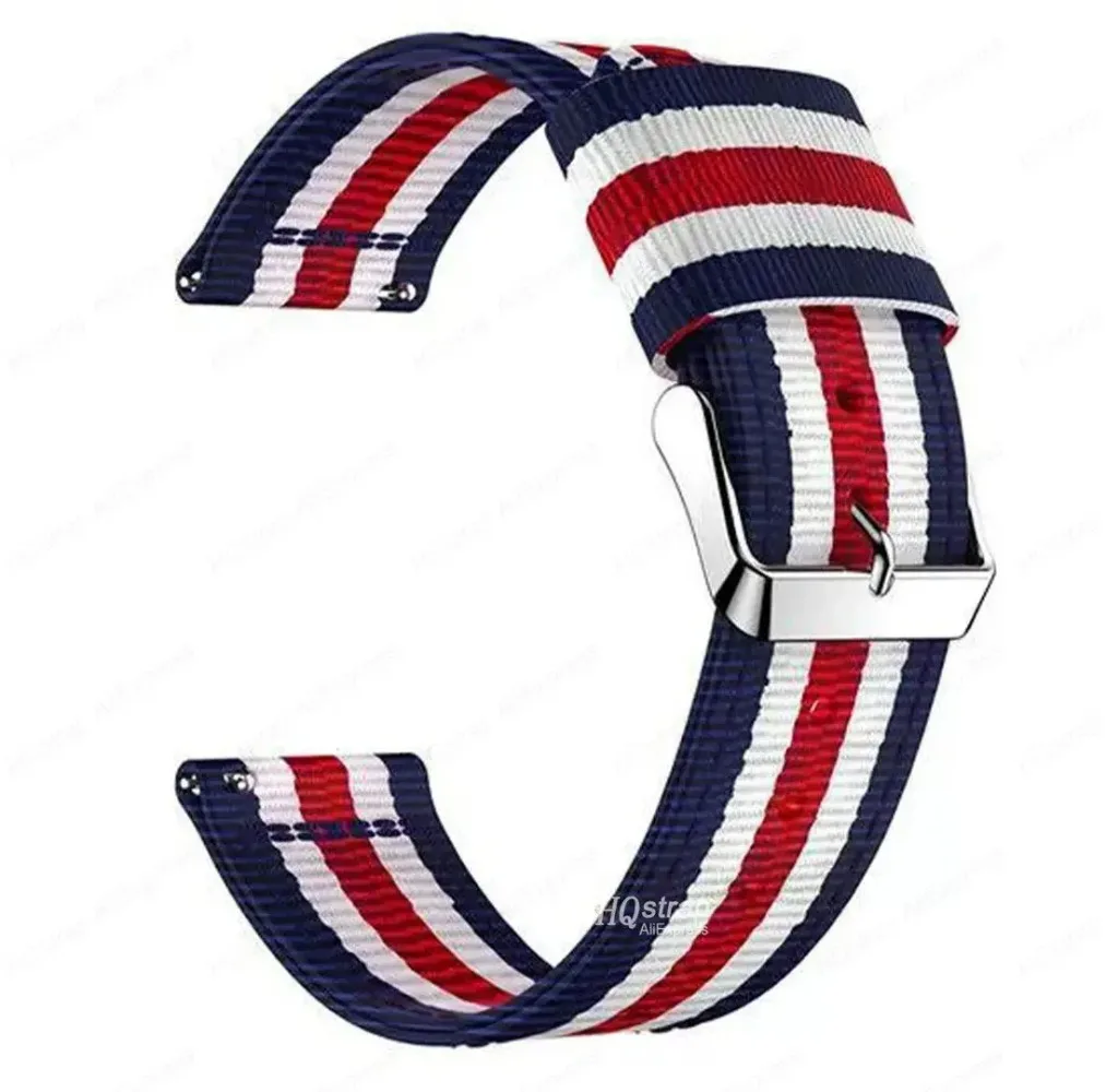 Versatile Nylon Watch Strap - Adjustable 20mm/22mm - Premium Smartwatch Band Replacement
