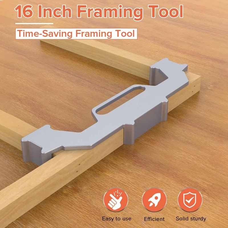 2Pcs Framing Tools- 16 Inch Framing Stud Layout Tool, Stud Framing Jig For  16 Inch On-Center Wall Stud Framing Measurement