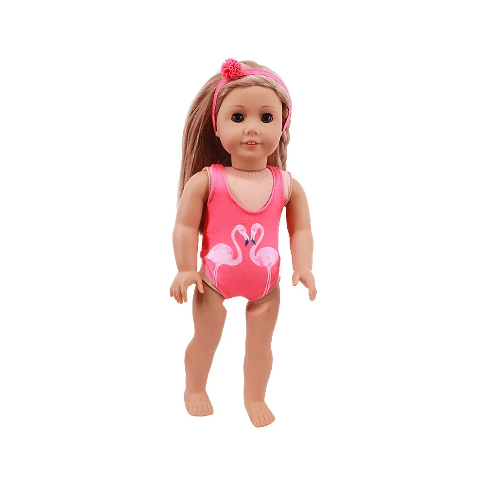 소녀 수영복 세트, 미국 인형 액세서리, 의류, 43cm, 18 인치