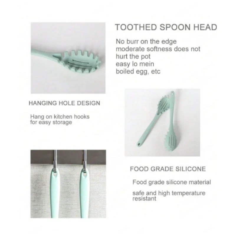 Extended one-piece handle silicone powder grab non-stick cooking tool Spaghetti scoop Spaghetti claw