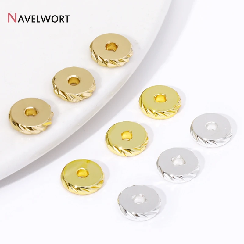 40 Pezzi Di Perline Distanziatrici Rotonde In Ottone Placcato Oro 18k Da 3 Mm, Forniture Per Gioielli All'ingrosso Argentbead - Italia