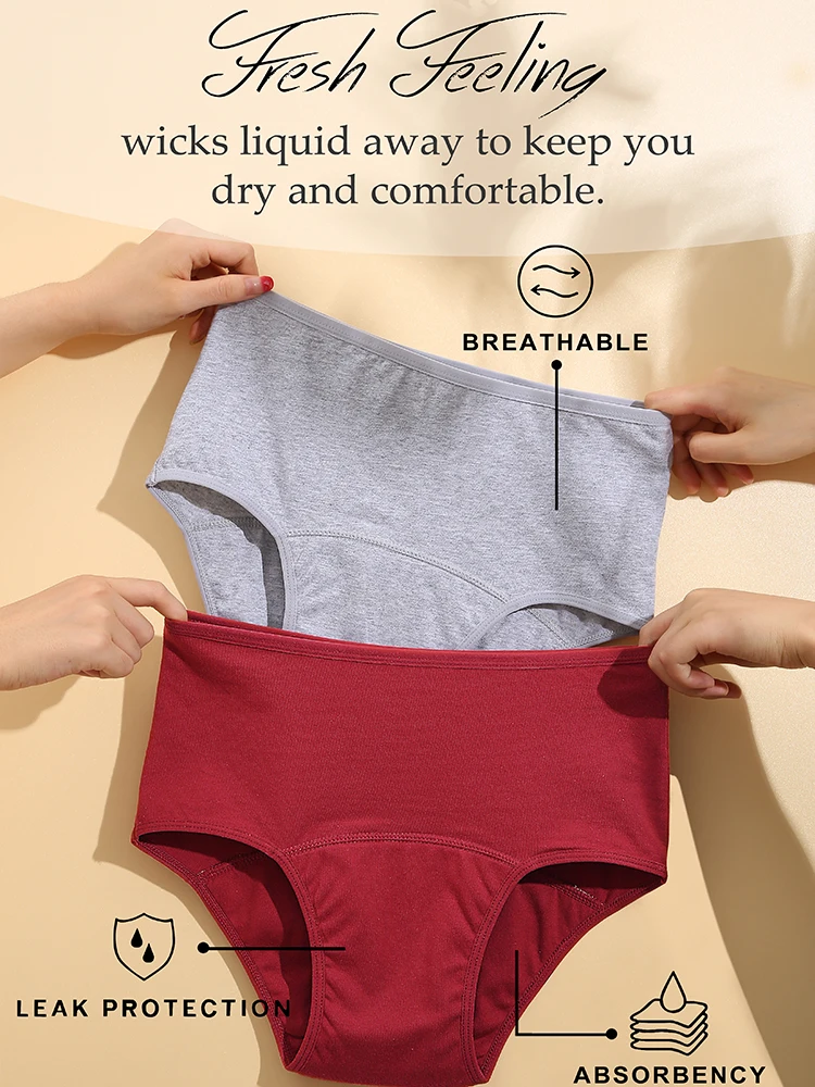 1Pcs Sexy Leak Proof Menstrual Panties Physiological Pants High Waist Women Underwear Period Comfortable Waterproof Briefs 5