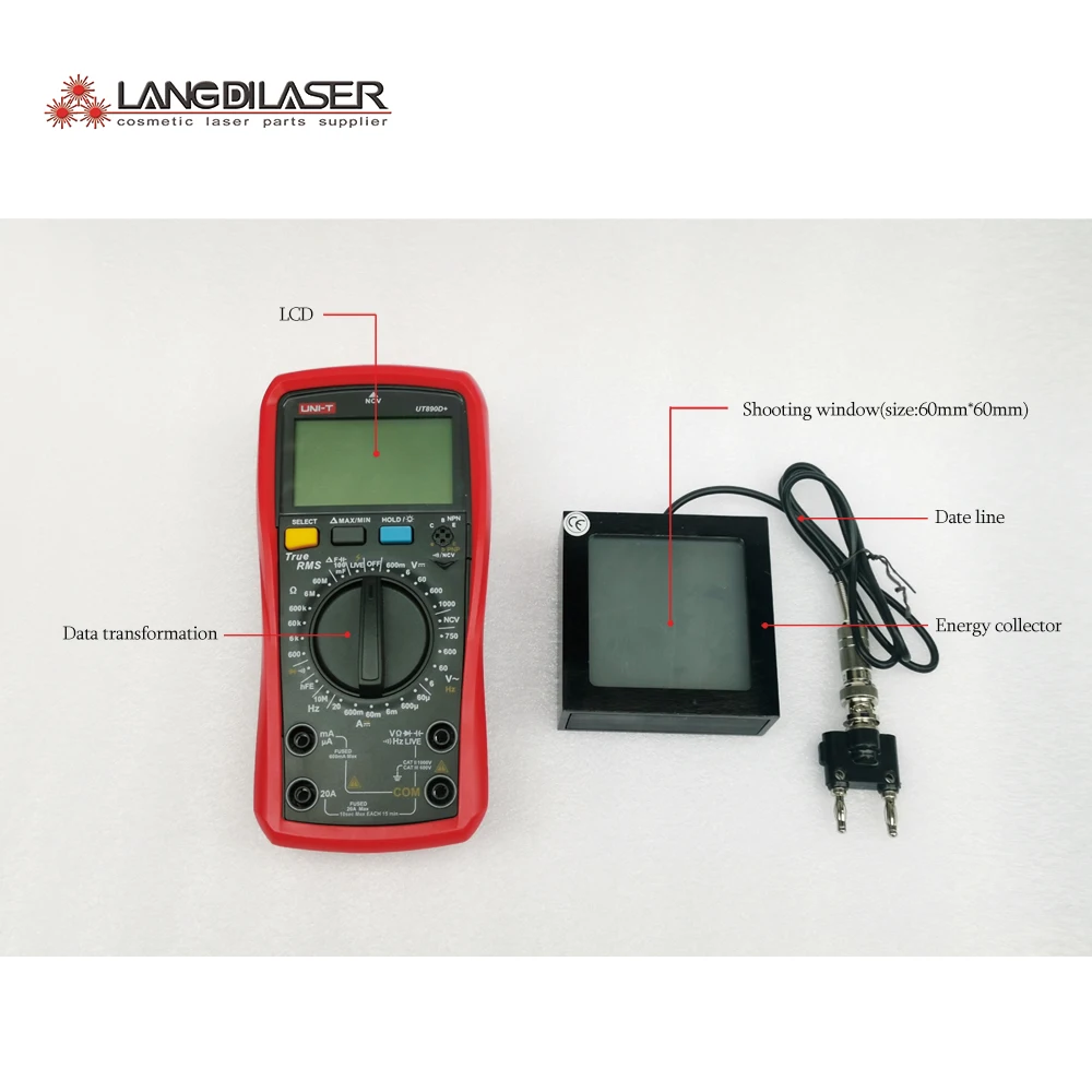 

808nm Diode Laser And Intense Pulsed Light Energy Meter / Window Size : 60mm*60mm / For Large Spot Size Handpiece