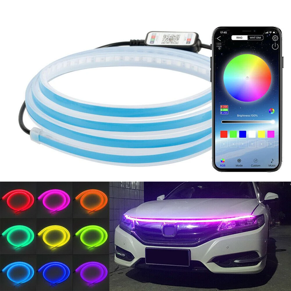 Светодиодная лента на капот автомобиля, 12 В, 7 цветов, 150/180 см |  AliExpress