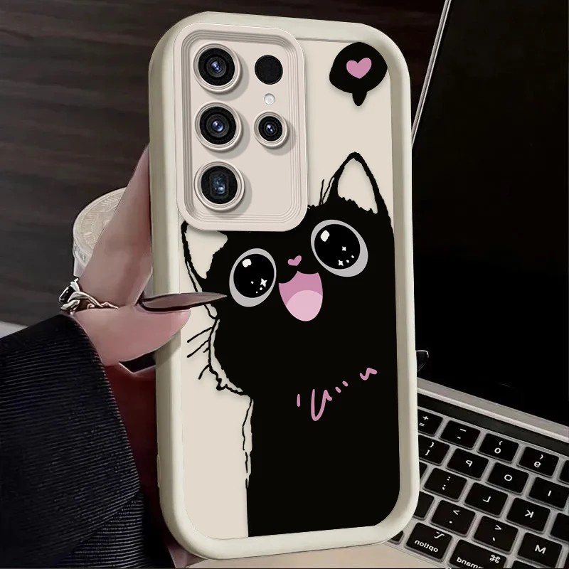 Cartoon Black Cat Soft Phone Case - Stylish & Protective Cover