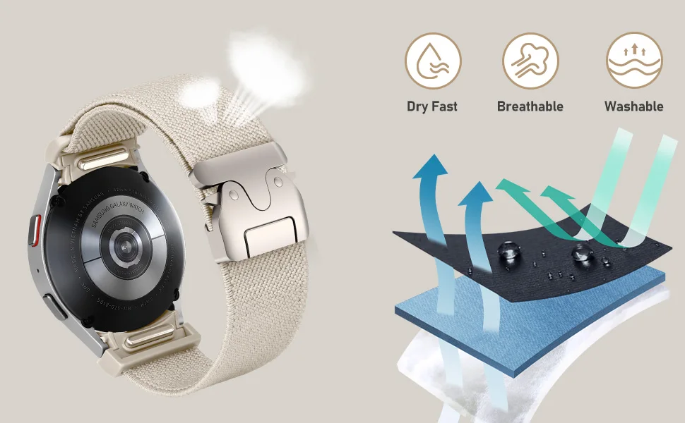 Armband ohne Lücken für Samsung Galaxy Watch 7/FE/5 Pro/6/4/5 40 mm 44 mm 45 mm Correa Parachute-Armband Watch6 4 Classic 43 mm 47 mm Band – Detail 4