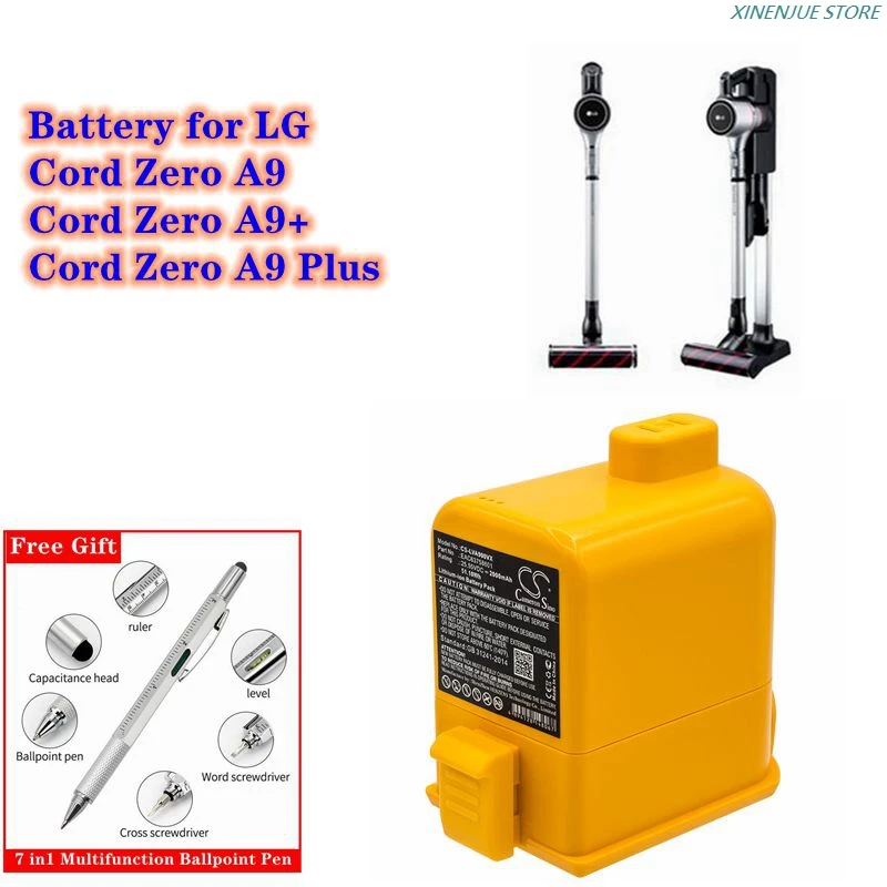 VacuumCleanerBattery2000mAhEAC63758601forLGCordZeroA9A9Plus