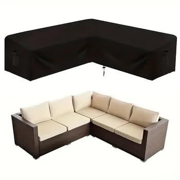 1pc L Shaped Patio Sectional Sofa turn Angle Cover - Outdoor Furniture Cover, High Quality 210D Heavy Duty Garden Sofa Cover 1